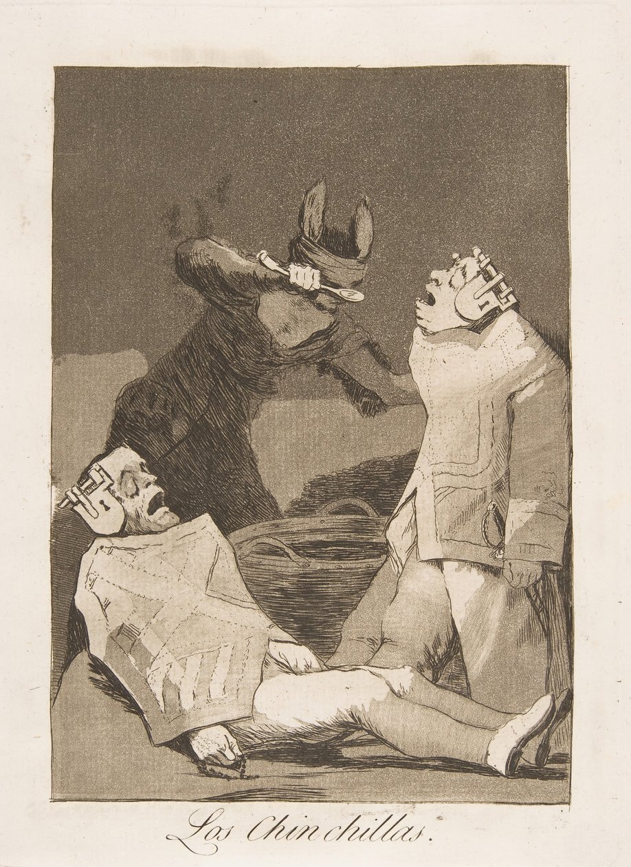 Plaat 50 uit Los Caprichos: De Chinchillas Los Chinchillas., 1799 door Francisco de Goya