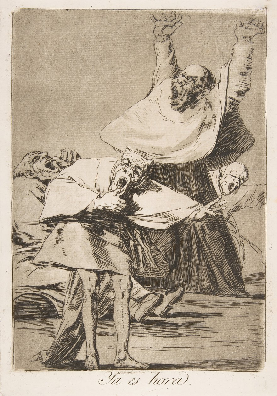 Plaat 80 uit Los Caprichos: Het is tijd Ya es hora door Francisco de Goya