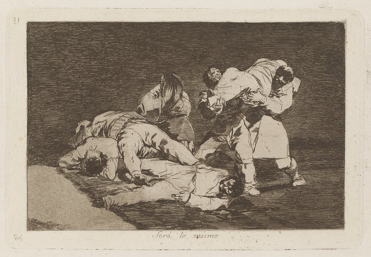 Het zal hetzelfde zijn, Plaat 21 uit Los desastres de la guerra (De rampen van de oorlog) door Francisco de Goya