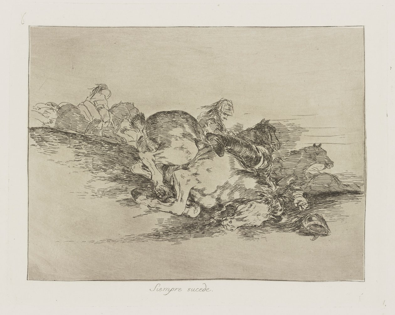 Siempre sucede. (Het gebeurt altijd.), pl. 8 uit de serie Los desastres de la guerra (De rampen van de oorlog) door Francisco de Goya