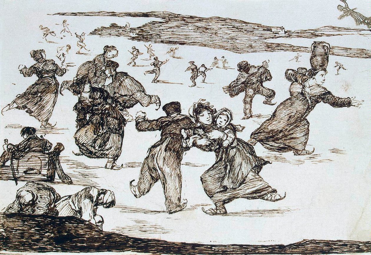 Schaatsers, tussen 1812 en 1823 door Francisco de Goya