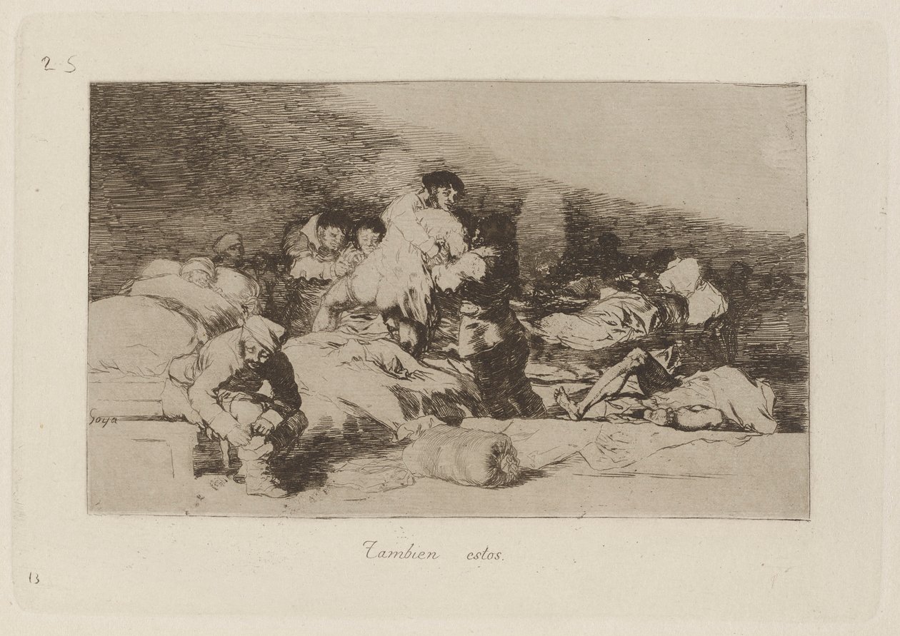 Tambien estos (Deze ook), Plaat 25 uit Los desastres de la guerra (De rampen van de oorlog) door Francisco de Goya