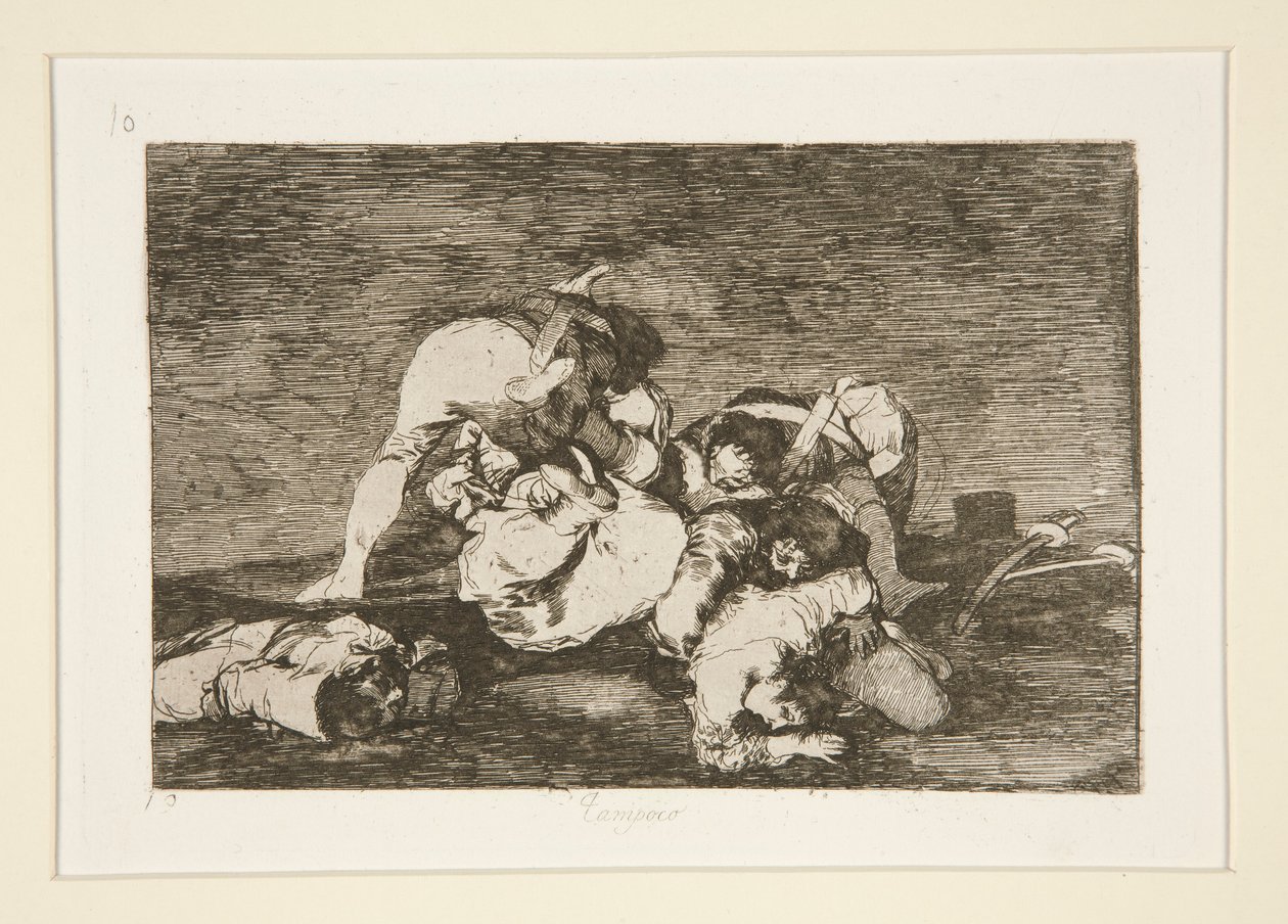 Tampoco (Noch Deze Ook), pl. 10 uit de serie Los desastres de la guerra (De Rampen van de Oorlog) door Francisco de Goya