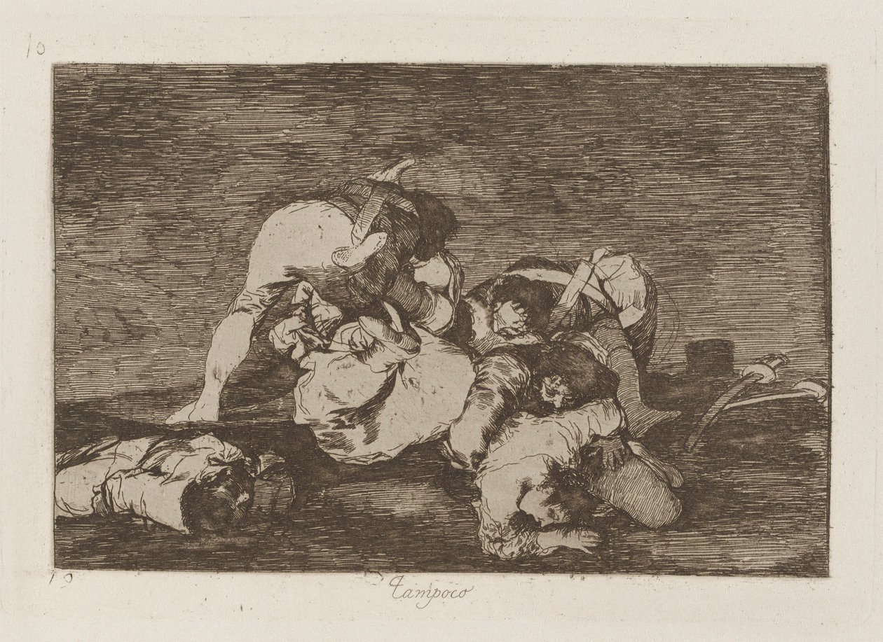 Tampoco (Ook niet), pl. 10 uit de serie Los desastres de la guerra (De rampen van de oorlog) door Francisco de Goya