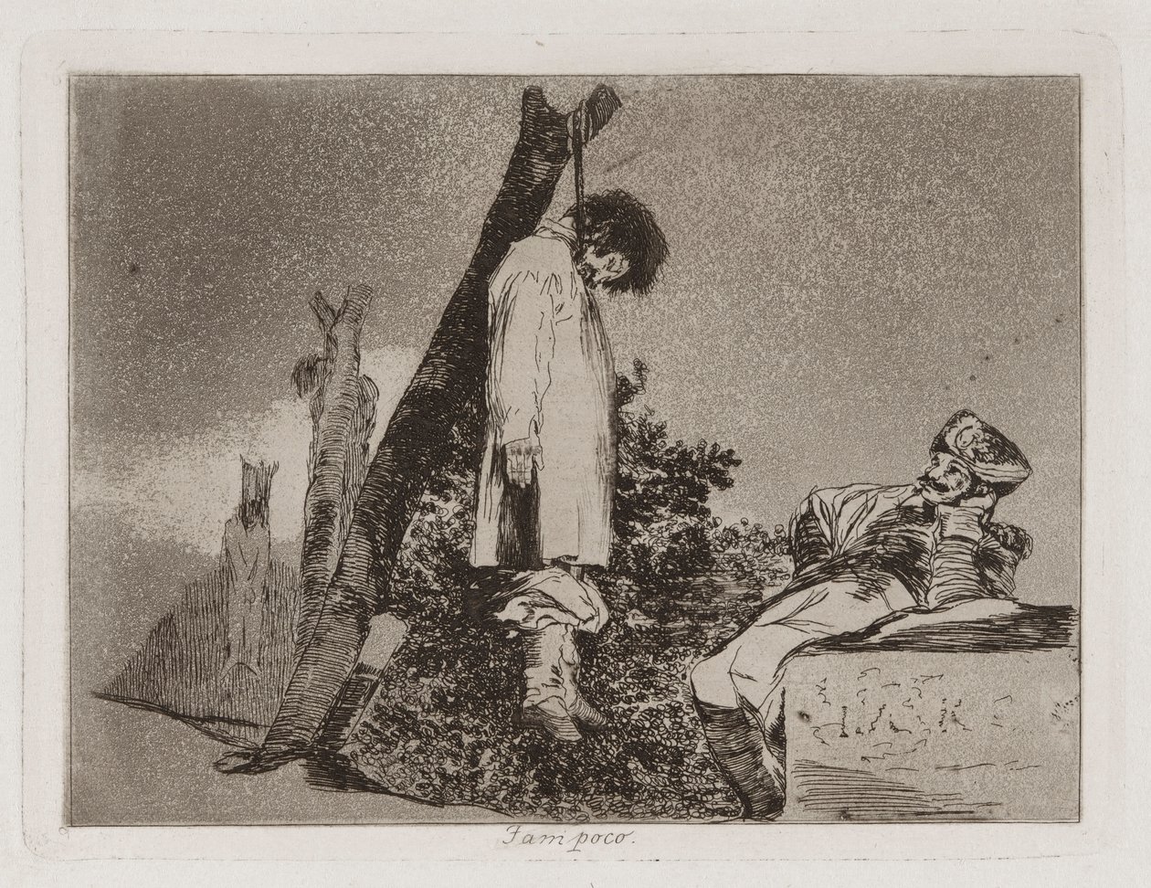 Tampoco (Ook Niet), Plaat 36 uit Los desastres de la guerra (De Rampen van de Oorlog) door Francisco de Goya