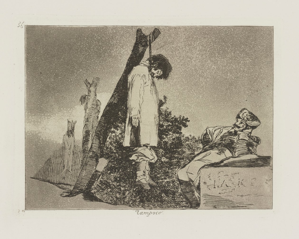Ook niet., pl. 36 uit de serie Los desastres de la guerra (De Rampen van de Oorlog) door Francisco de Goya
