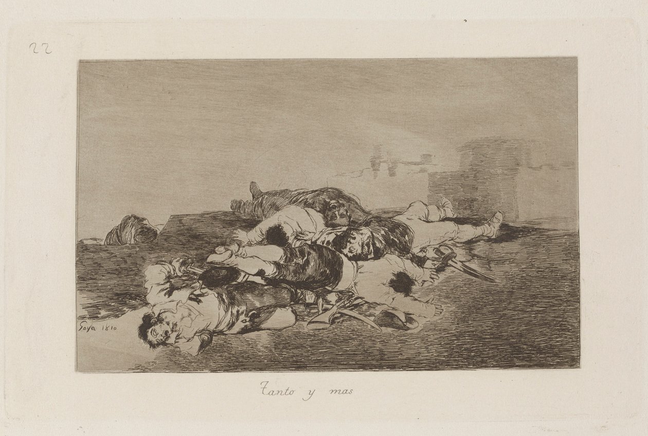 Tanto y mas (Nog erger), plaat 22 uit Los desastres de la guerra (De rampen van de oorlog) door Francisco de Goya