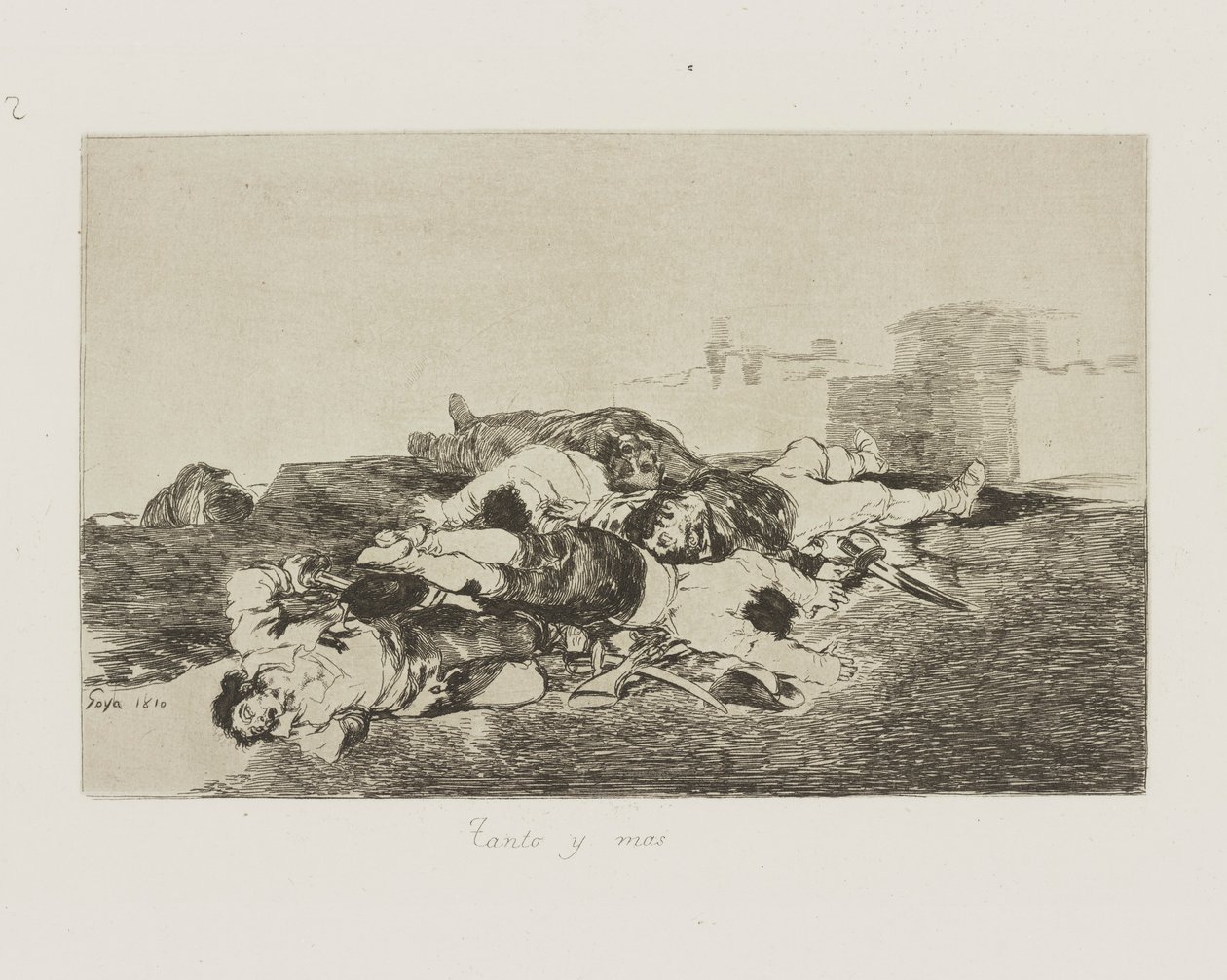 Tanto y mas. (Nog erger), pl. 22 uit de serie Los desastres de la guerra (De rampen van de oorlog) door Francisco de Goya