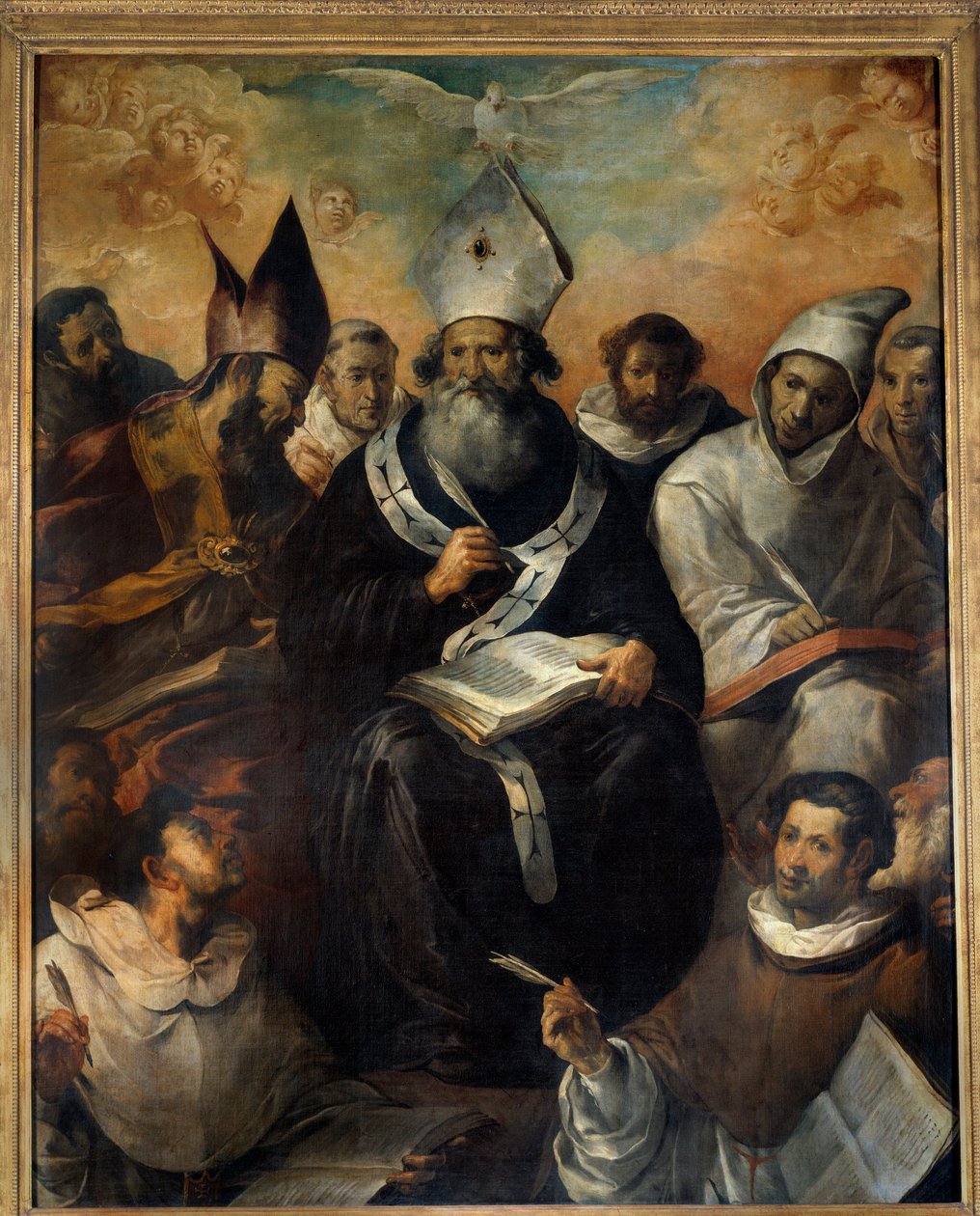 Sint Basilius dicteert zijn leer door Francisco Herrera