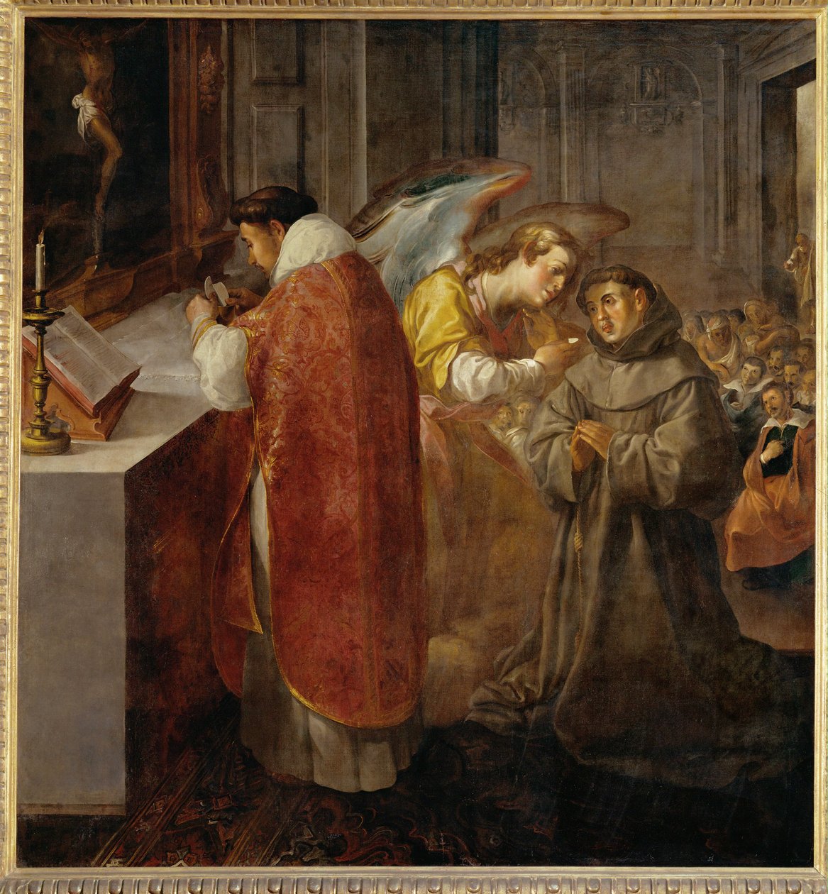 De heilige Bonaventura ontvangt de communie uit de handen ... door Francisco Herrera