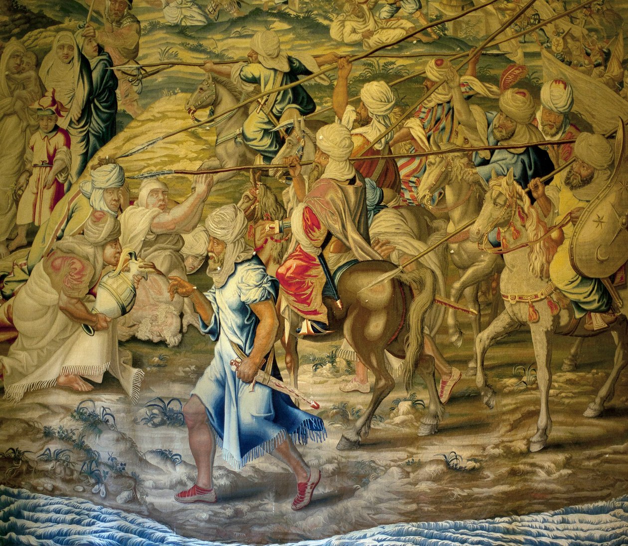 Arabische soldaten - Detail van de verovering van Tunis (detail) door Francisco Ignacio Vandergoten Canyuwell