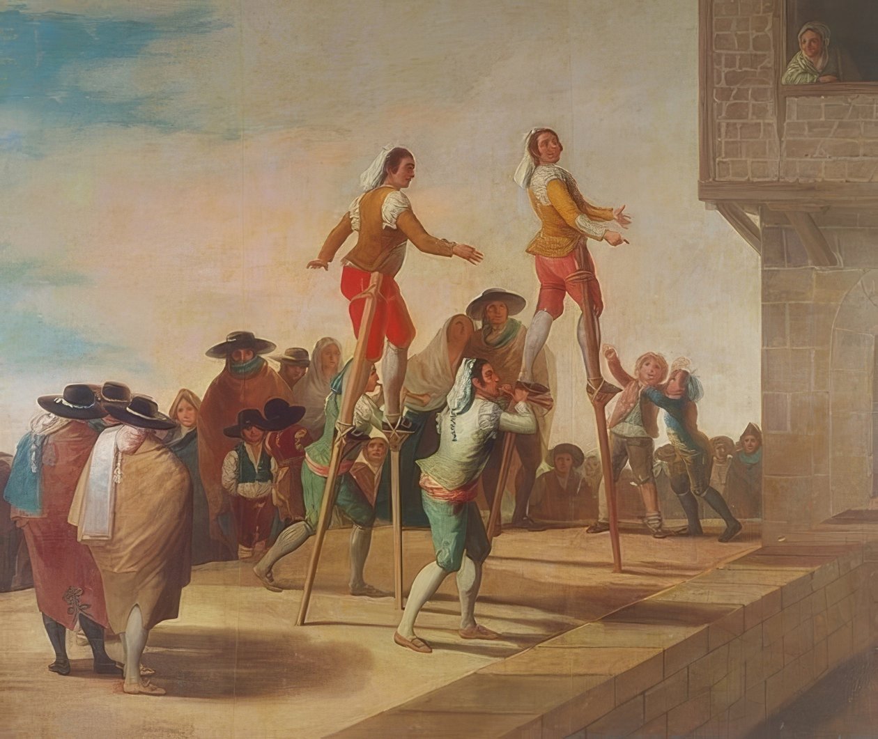 De stelten (Los Zancos) door Francisco de Goya