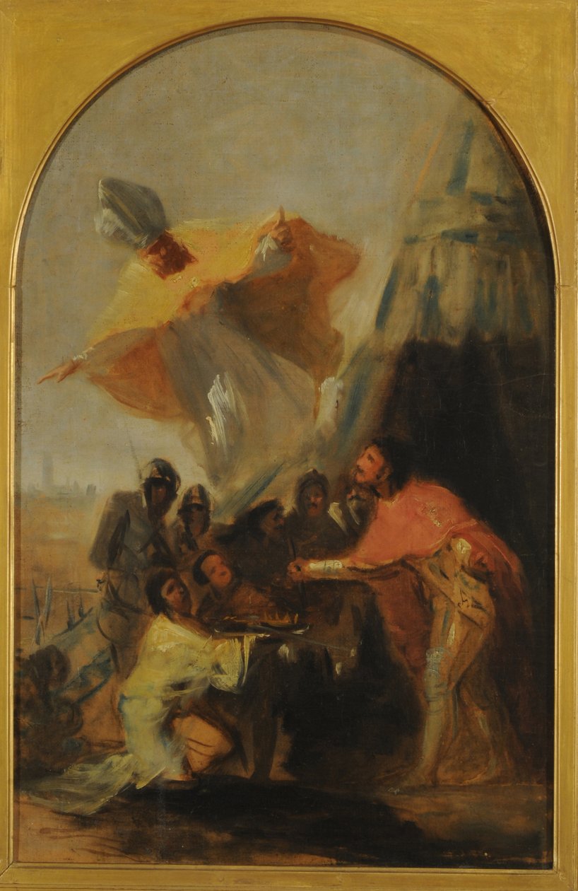 Verschijning van Sint Isodoro aan Sint Koning Fernando vooraan door Francisco Jose de Goya y Lucientes