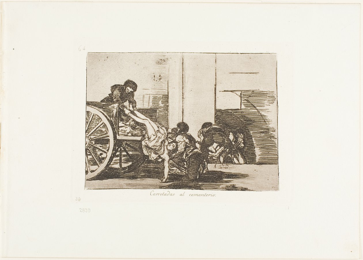 Karren naar de begraafplaats, plaat 64 uit De rampen van de oorlog door Francisco Jose de Goya y Lucientes