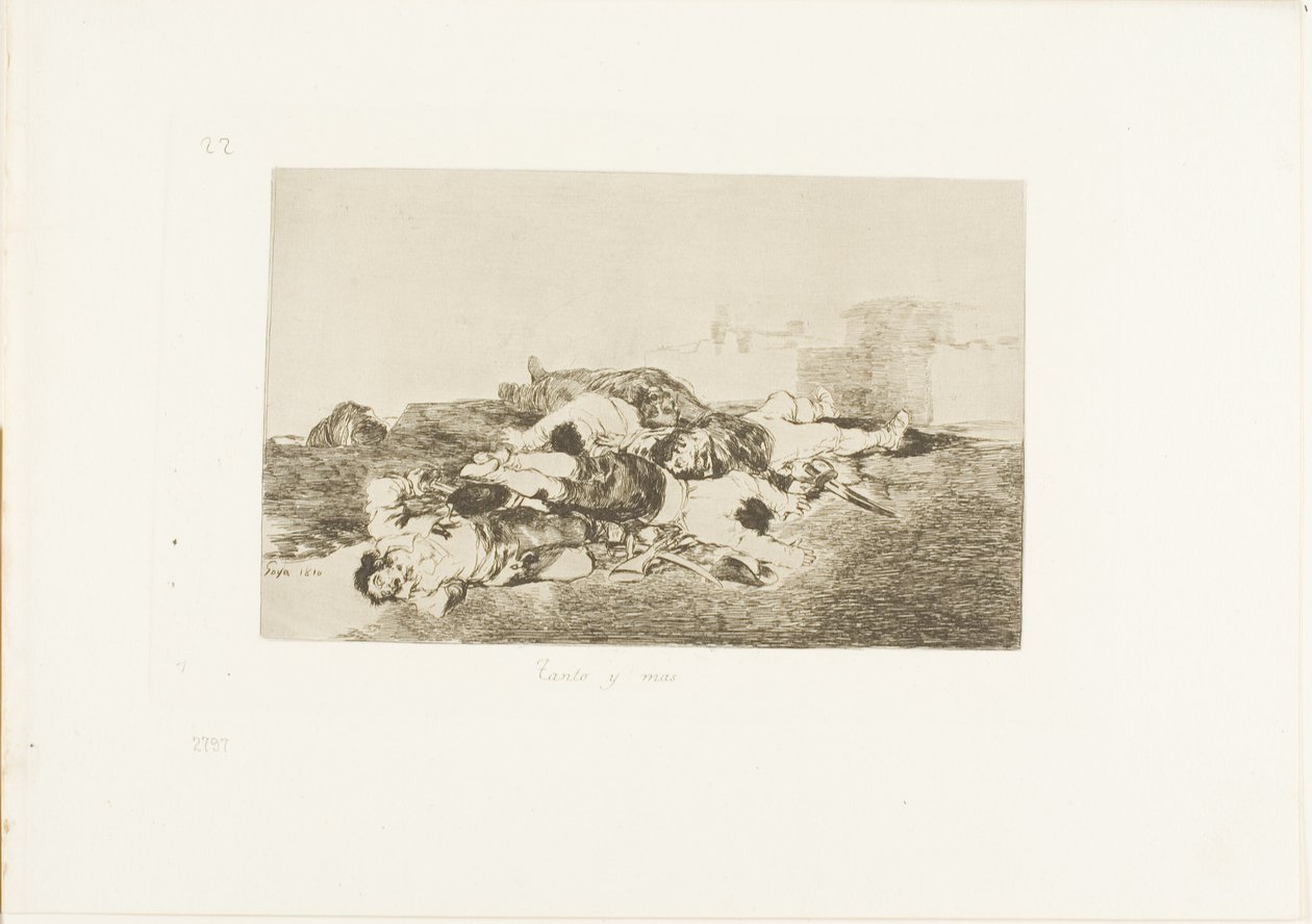 Nog erger, plaat 22 uit De Rampen van de Oorlog door Francisco Jose de Goya y Lucientes