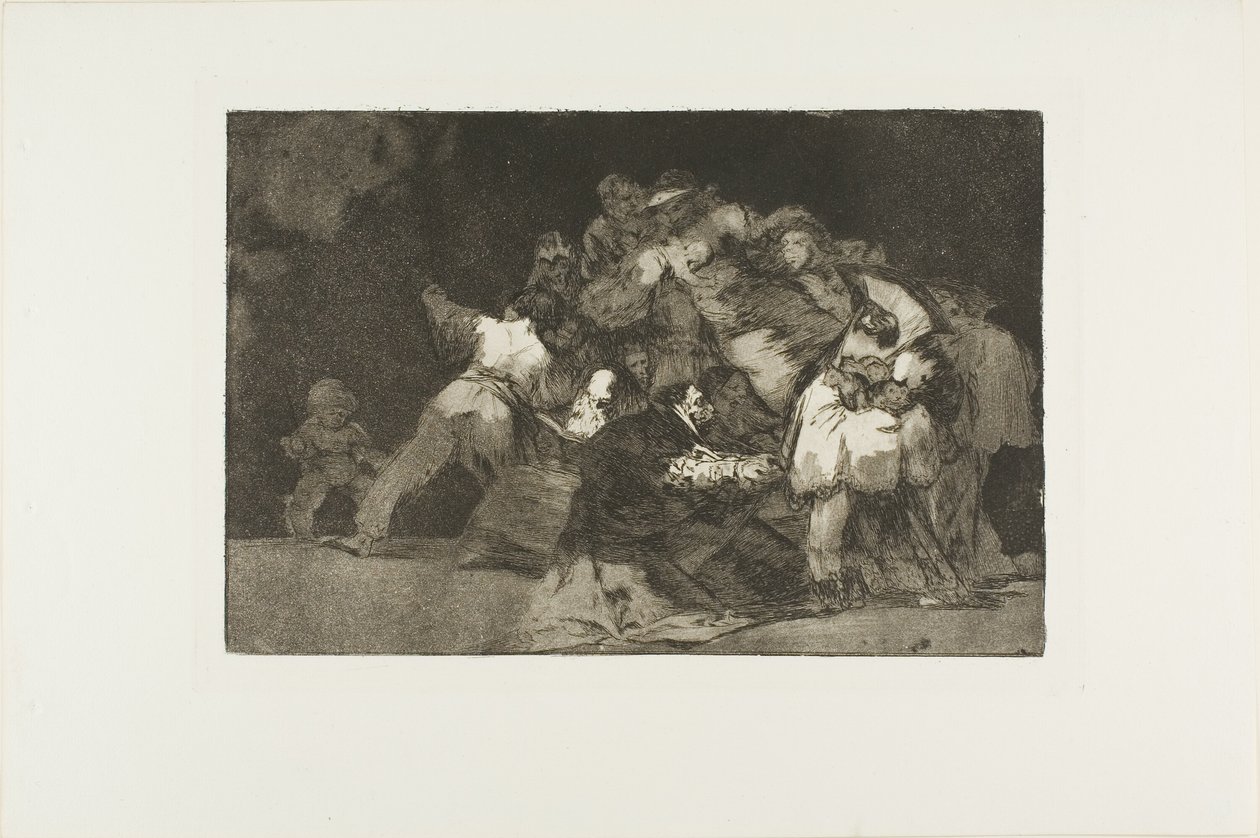 Algemene dwaasheid, plaat negen uit De Spreekwoorden door Francisco Jose de Goya y Lucientes