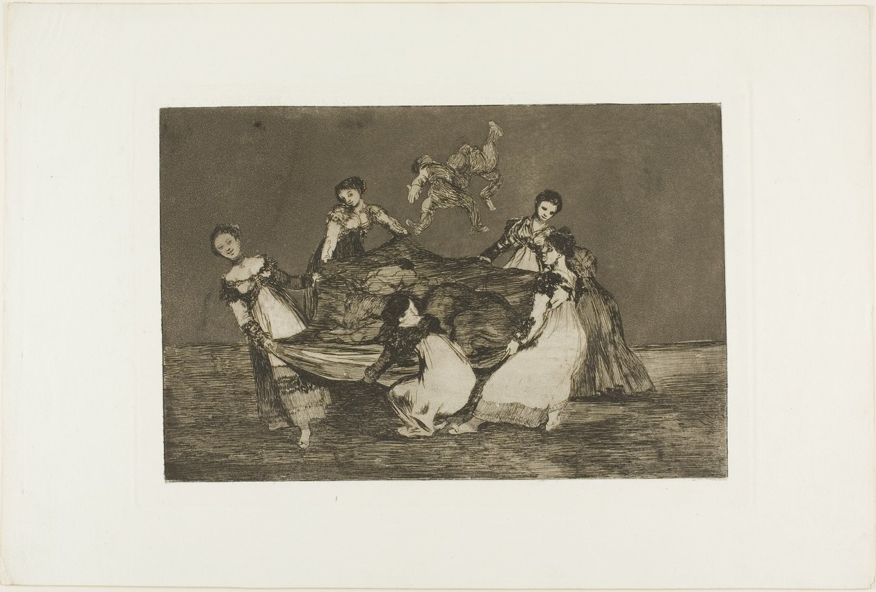 Zwaarder dan een dode ezel, plaat één uit Los Proverbios door Francisco Jose de Goya y Lucientes