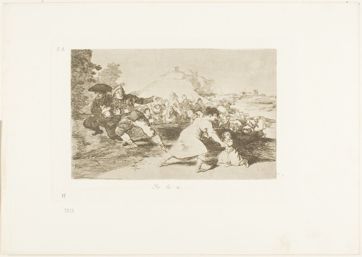 Ik zag het, plaat 44 uit De rampen van de oorlog door Francisco Jose de Goya y Lucientes