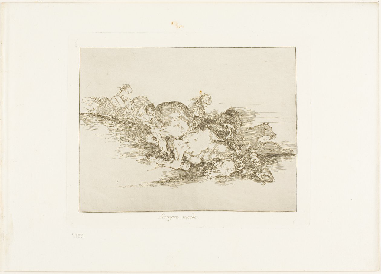 Het gebeurt altijd, plaat acht uit De rampen van de oorlog door Francisco Jose de Goya y Lucientes