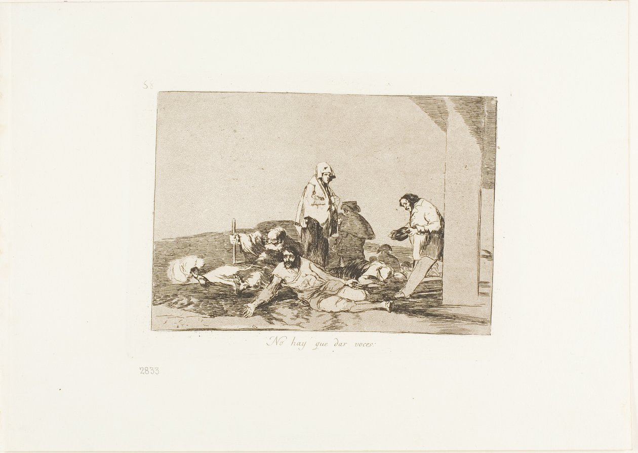 Het heeft geen zin om te schreeuwen, plaat 58 uit De rampen van de oorlog door Francisco Jose de Goya y Lucientes