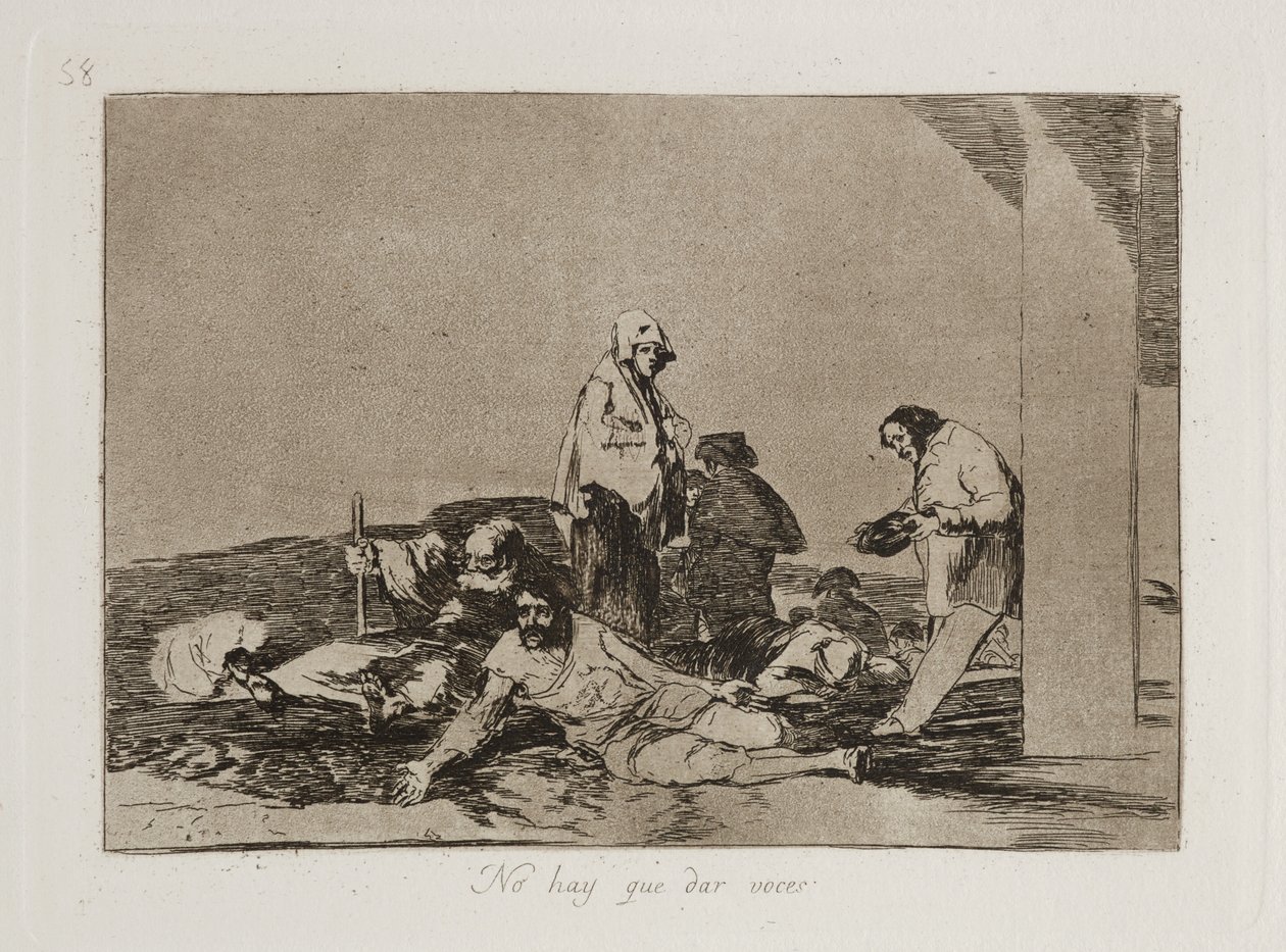 Het heeft geen zin om te schreeuwen door Francisco Jose de Goya y Lucientes