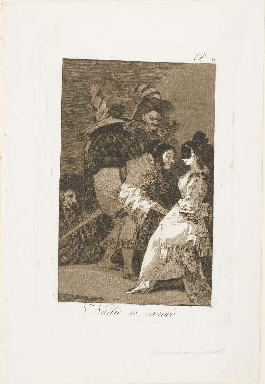 Niemand kent zichzelf, plaat zes uit Los Caprichos door Francisco Jose de Goya y Lucientes