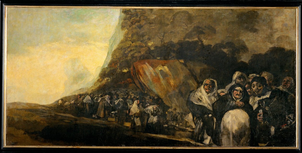 Bedevaart naar de bron van Sint Isidore (schilderij op doek) door Francisco Jose de Goya y Lucientes