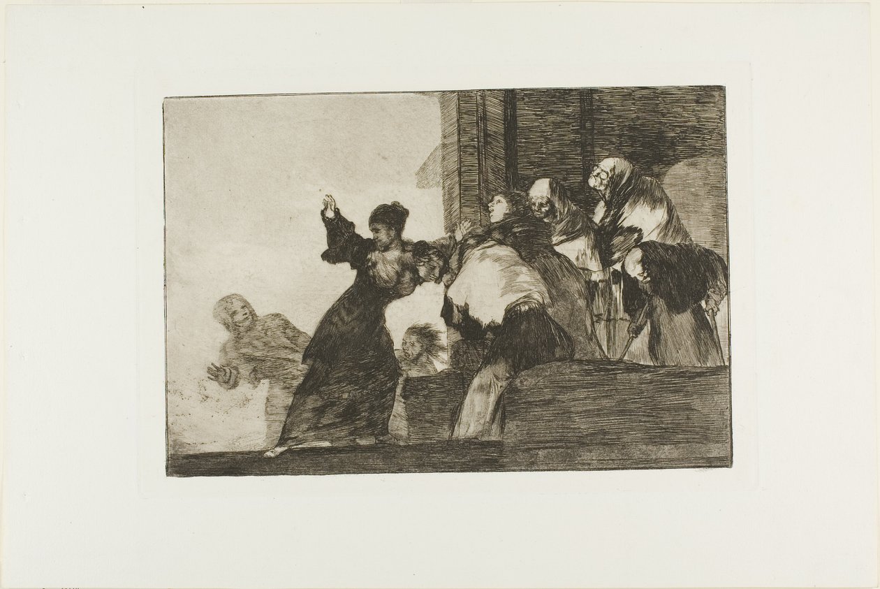 Arme dwaas, plaat elf uit Los Proverbios door Francisco Jose de Goya y Lucientes