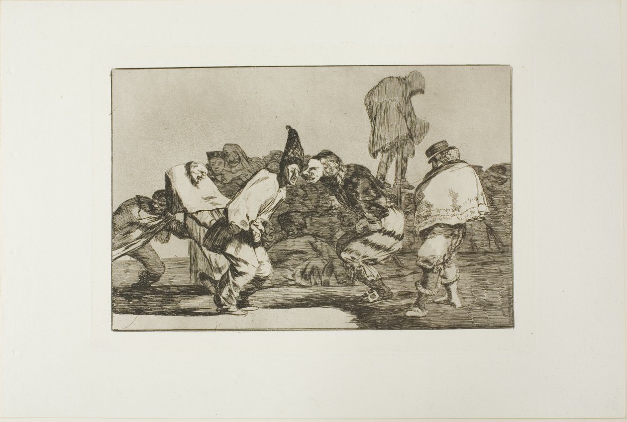 Verheug U, Carnaval, want Morgen zult Gij As zijn, plaat 14 uit Los Proverbios door Francisco Jose de Goya y Lucientes