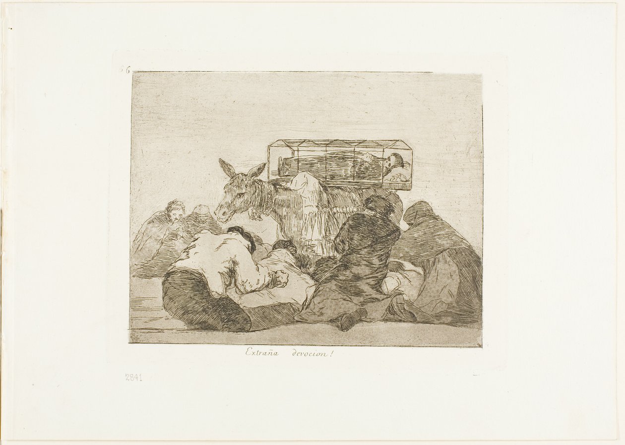 Vreemde Devotie!, plaat 66 uit De Rampen van de Oorlog door Francisco Jose de Goya y Lucientes