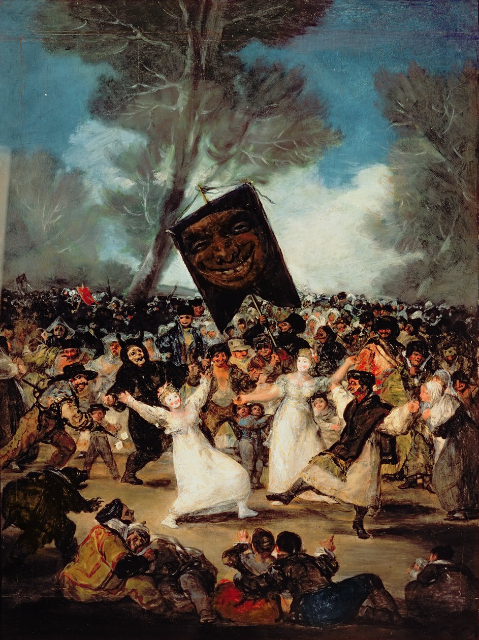 De begrafenis van de sardine (Corpus Christi Festival op Aswoensdag) door Francisco de Goya