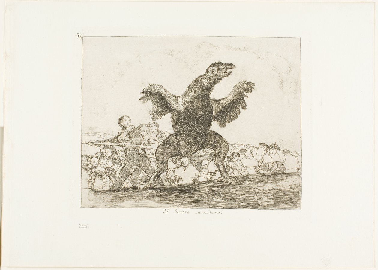 De Vleesetende Gier, plaat 76 uit De Rampen van de Oorlog door Francisco Jose de Goya y Lucientes