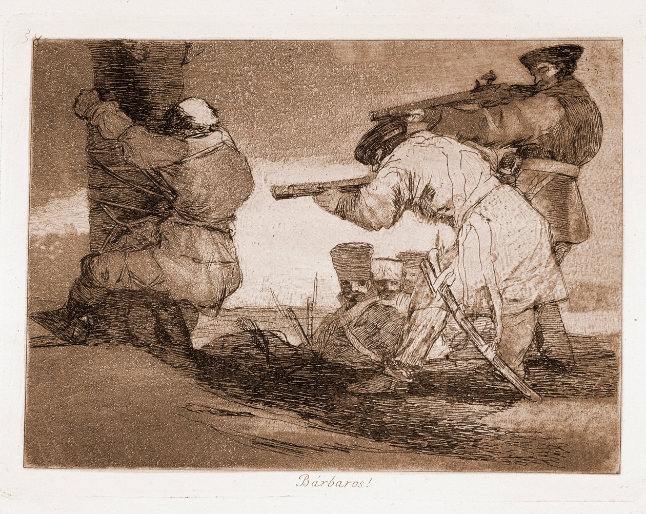 De rampen van de oorlog: Barbaren! door Francisco de Goya