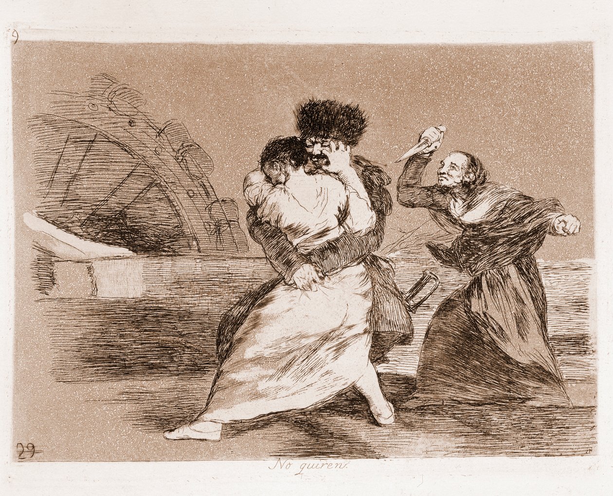 De rampen van de oorlog: Ze willen niet door Francisco de Goya