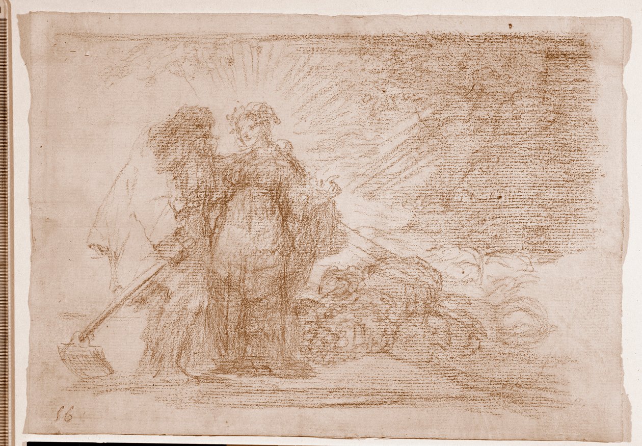 De rampen van de oorlog: Dit is de waarheid (voorbereidende tekening) door Francisco de Goya