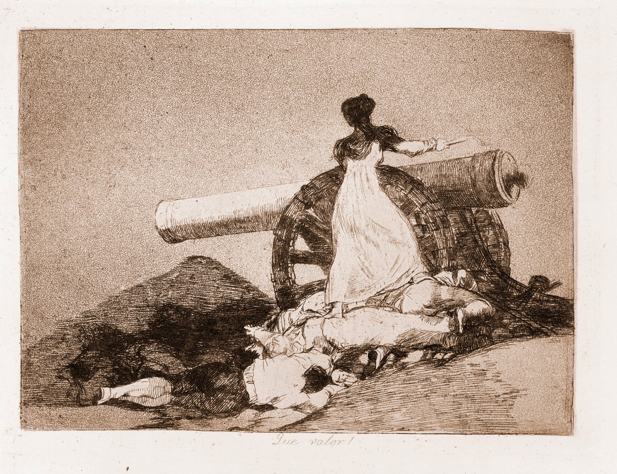 De rampen van de oorlog: Wat een moed! (ets uit een voorbereidende tekening) door Francisco de Goya