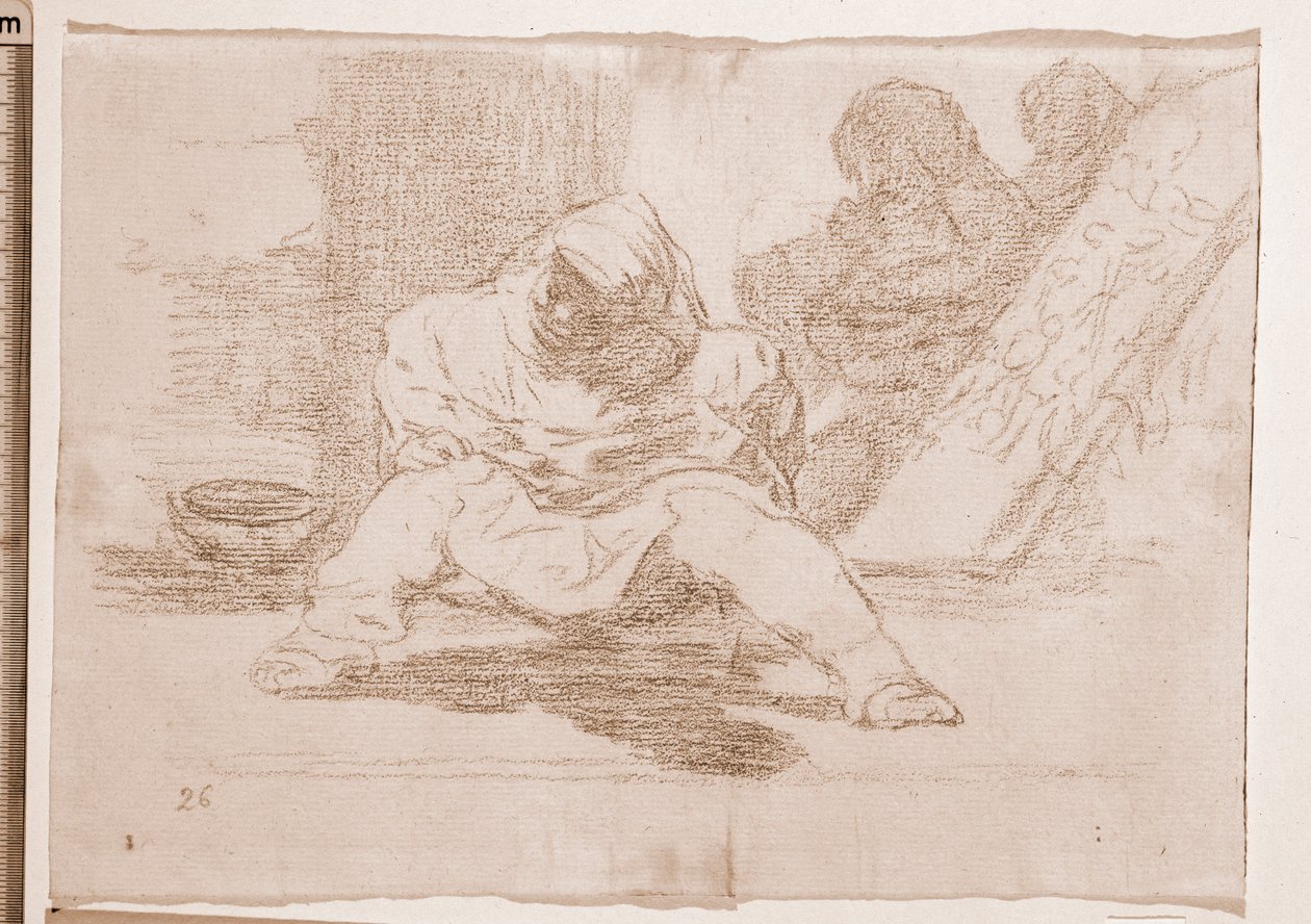 De rampen van de oorlog: Wat een waanzin! (voorbereidende tekening) door Francisco de Goya