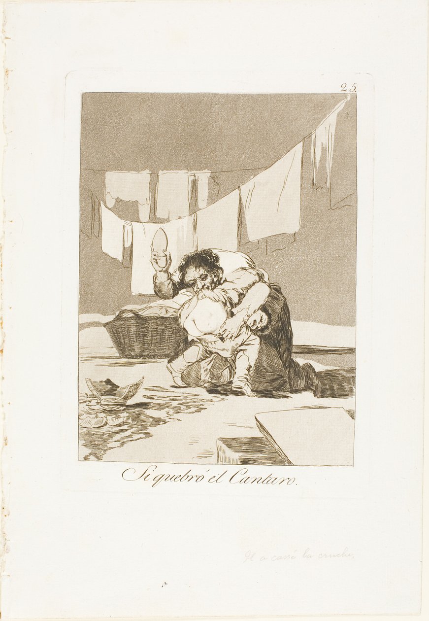 Ja, Hij Brak de Pot, plaat 25 uit Los Caprichos door Francisco Jose de Goya y Lucientes