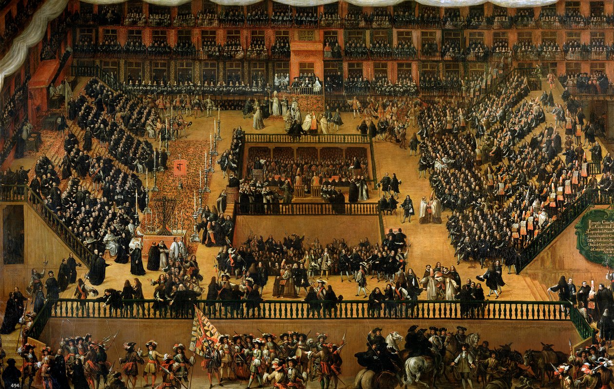 Auto de Fe op het Plaza Mayor, Madrid, 1683 door Francisco Rizi