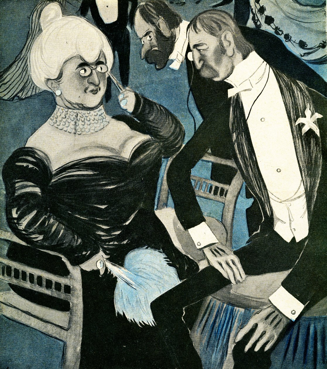 Een Engelsman vraagt een Franse vrouw ten dans, 1905 door Francisco Sancha y Lengo