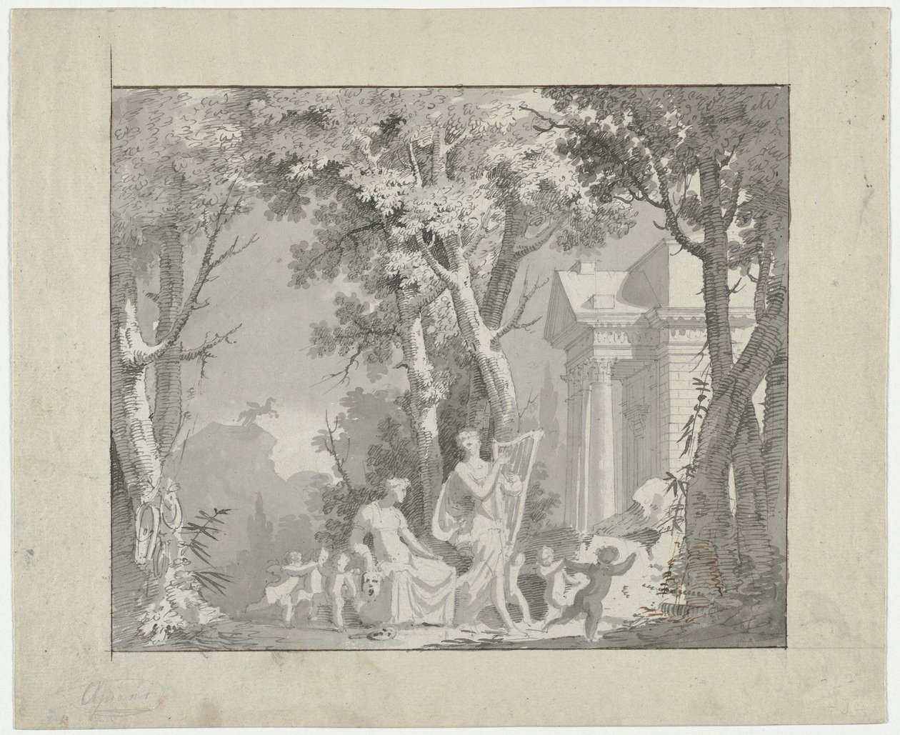 Klassieke scène, 1775-1800 door Francisco Vieira