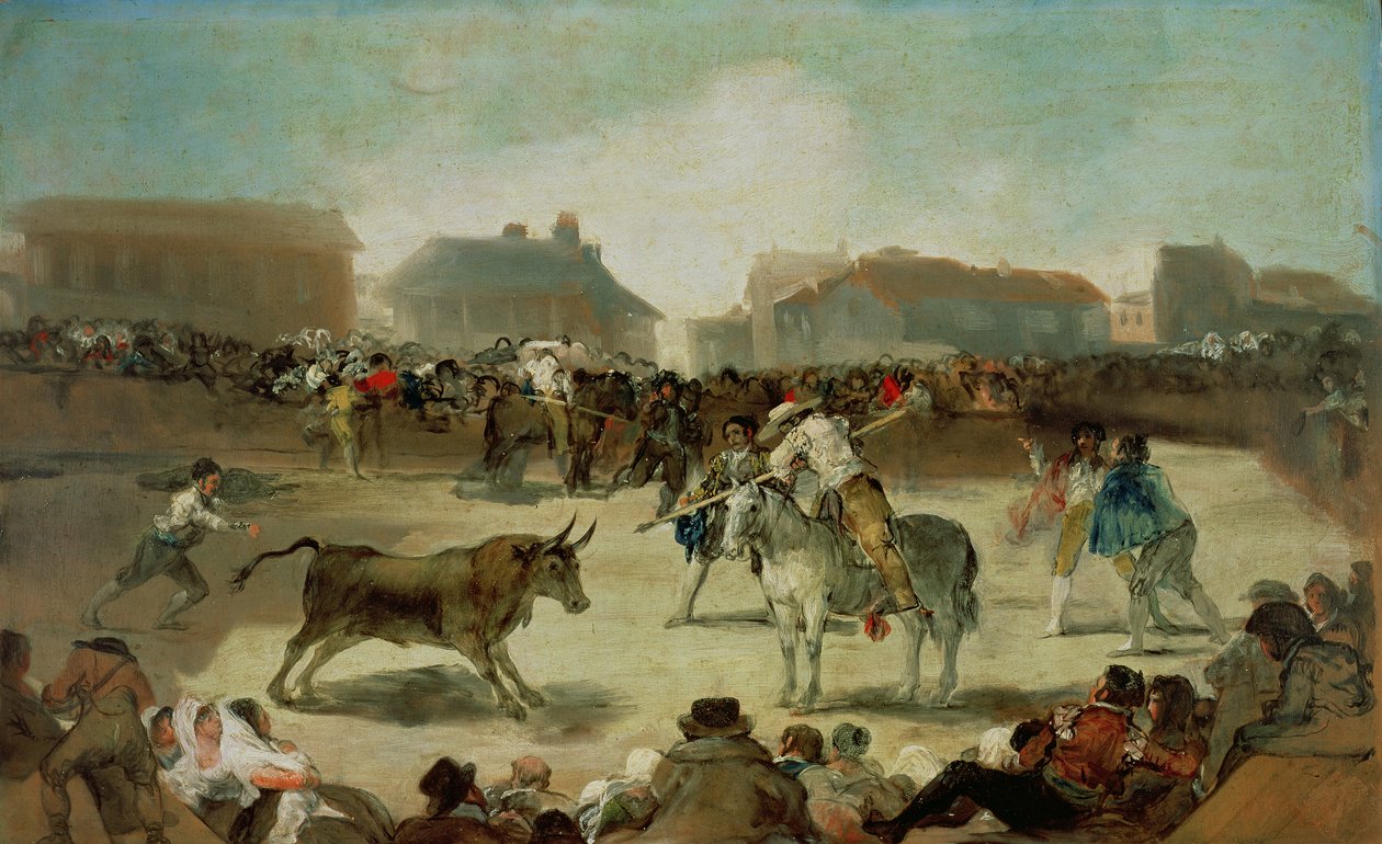 Een Dorpsstierengevecht door Francisco de Goya
