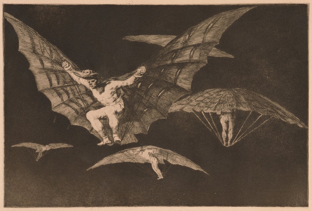 Een manier van vliegen (Modo de Volar) uit de serie Los Disparates door Francisco de Goya