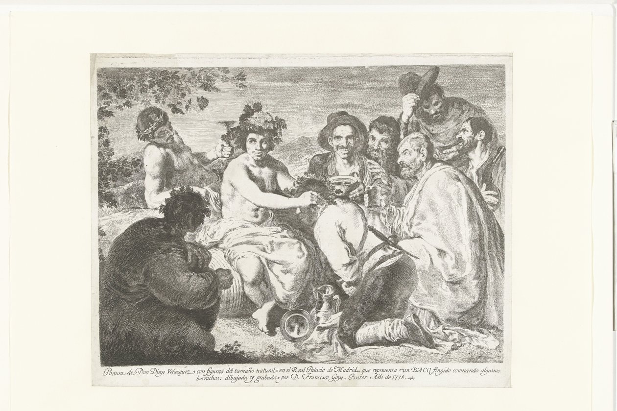 Bacchus en de dronkaards door Francisco de Goya