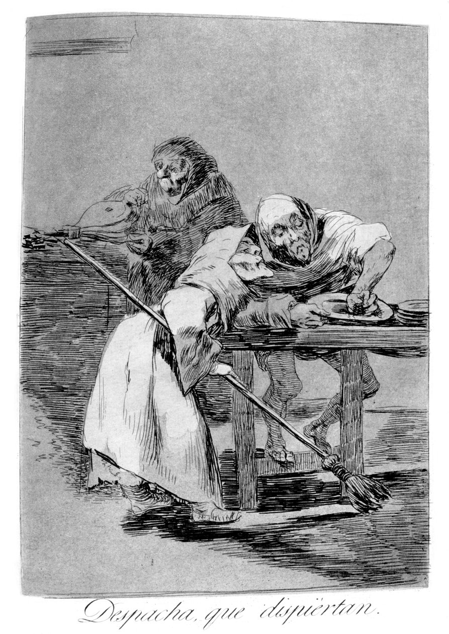 Wees snel, ze worden wakker, 1799 door Francisco de Goya