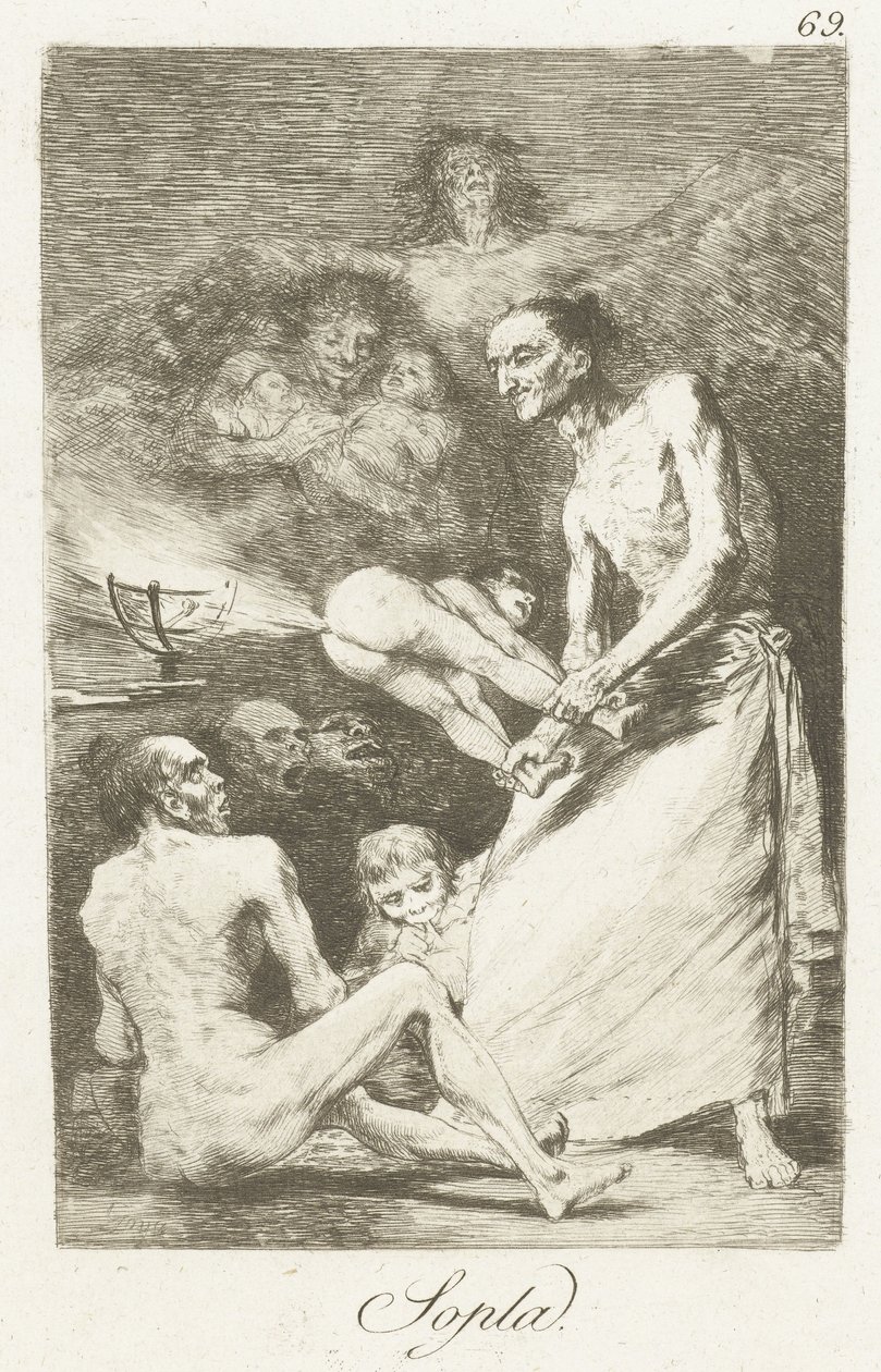 Blaas (Los Caprichos) door Francisco de Goya