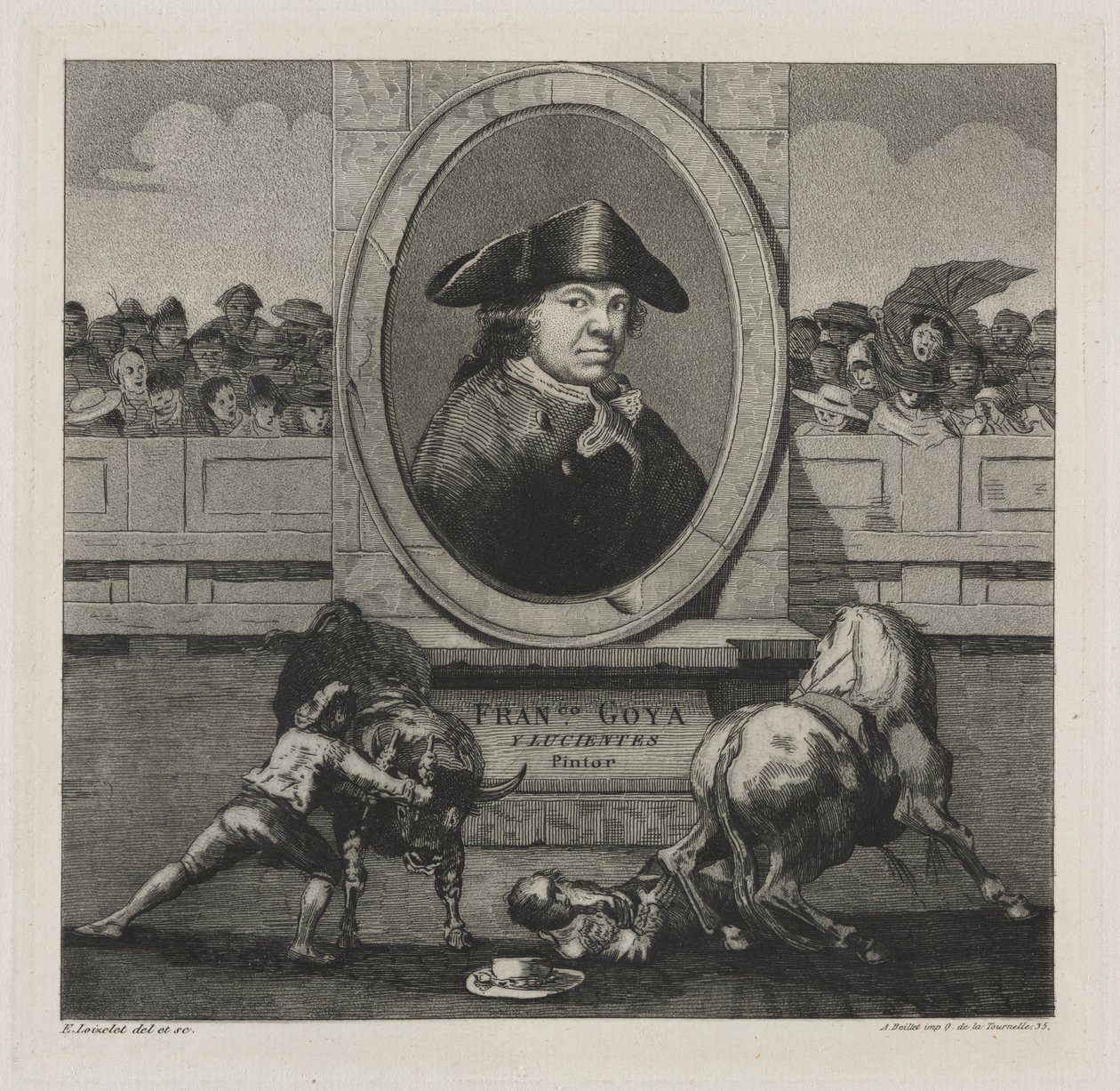Stierengevechten: Frontispice, 1876 door Francisco de Goya