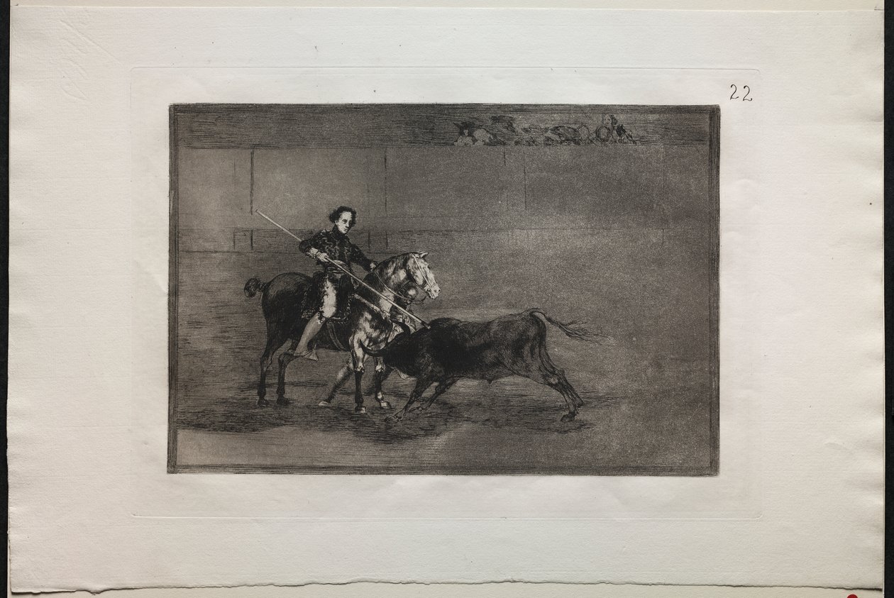Stierengevechten: De Mannelijke Moed van de Beroemde Pajuelera in (de Ring) in Saragosa door Francisco de Goya
