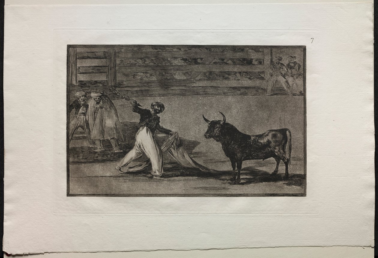 Stierengevechten: Oorsprong van de harpoenen of banderillas, 1876 door Francisco de Goya