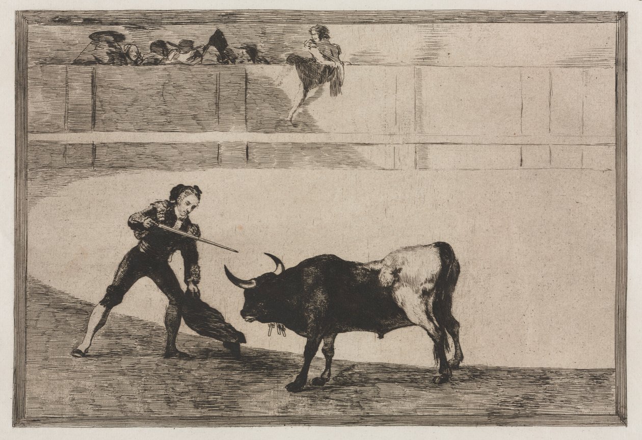 Stierengevechten: Pedro Romeo Doodt de Gestopte Stier, 1876 door Francisco de Goya